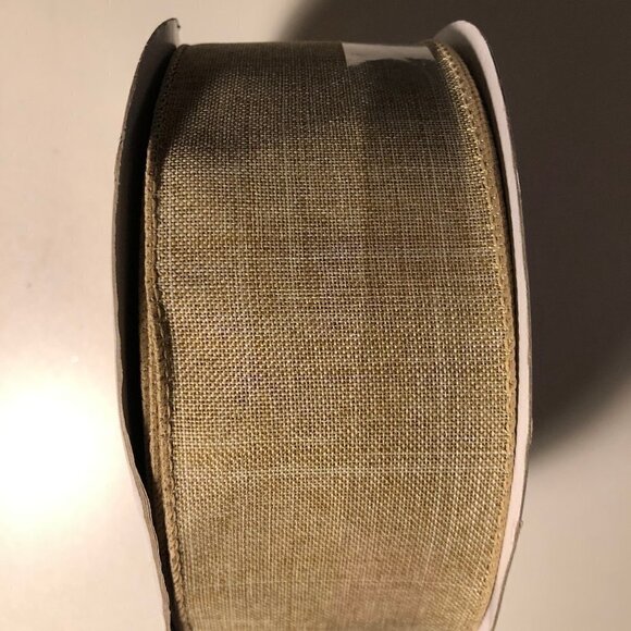 🛒 $9 2.5" x 75 ft Wired Jumbo Craft Ribbon - Tan #3609-1 - Picture 2 of 3
